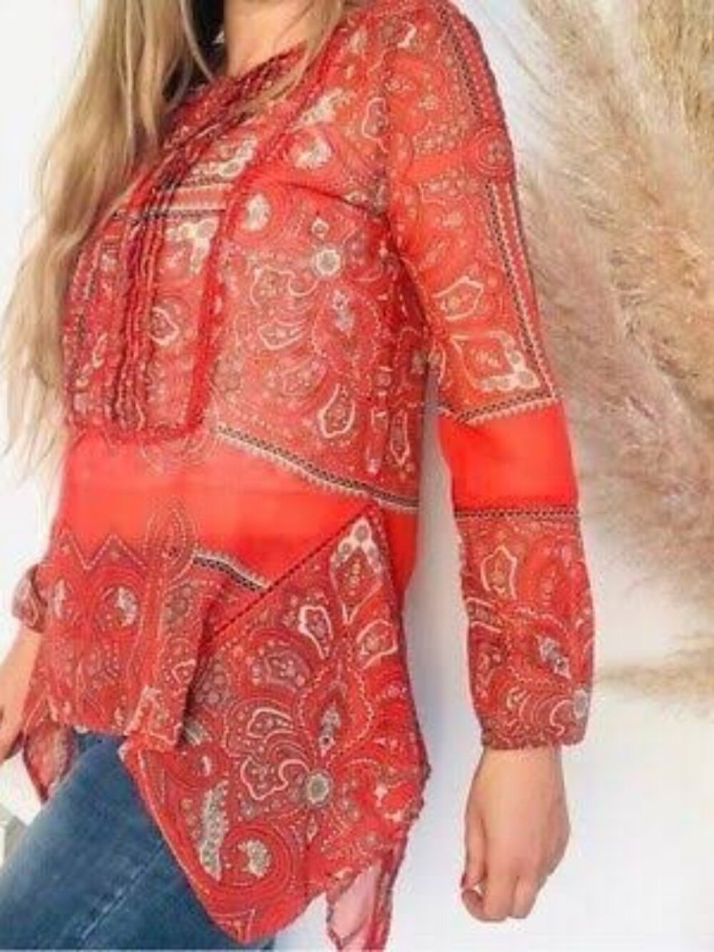 Anthropologie Love Sam Kamala Paisley Tunic Top ** Size Small